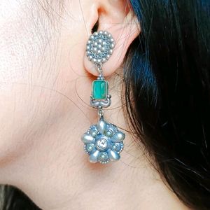 Silver Replica Stone Earrings