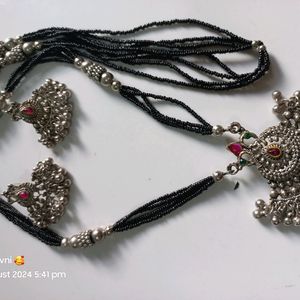 Oxidized German silver mangalsutra