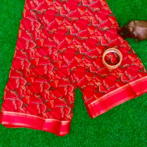 Beautiful chiffon saree with lace border