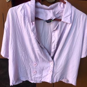 Lavender Crop Shirt  From Myntra