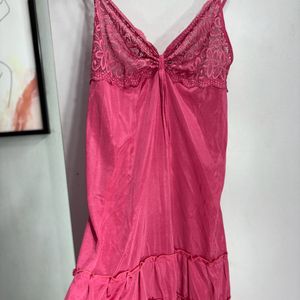 Frill Babydoll Nightwear With Thong ( 2 Piece Set)