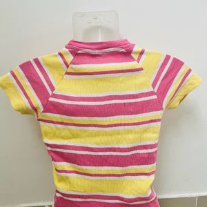 Yellow & Pink Stripped Top