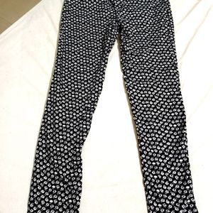 Black And White Straight Pant