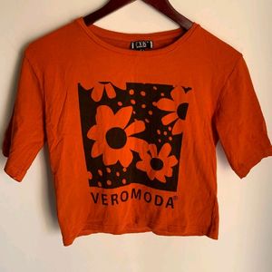 Women Orange Veromoda T Shirt