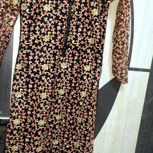 Net Heavy Embroidery In Full Kurti