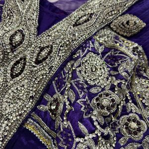 Heavy Embroidered Purple Kurti