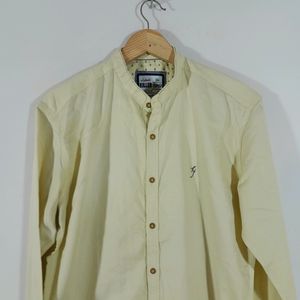 Cream Color Chinese Collar Shirt (Men's)