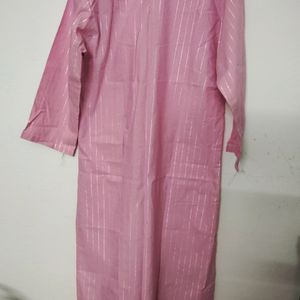 Pure Cotton Pink Straight Kurta/ Kurti ,brand New