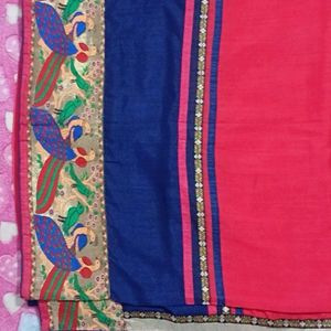 Paroot And Peacock Design Saree