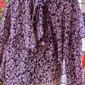 Mauve Printed Fashionable Top