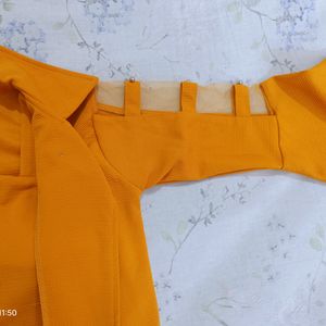 Mustard Colour Shrug And The Top