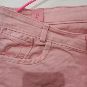 Aesthetic Pink Denim Capri