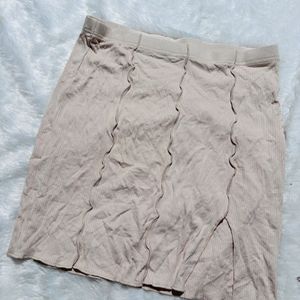 Beige Pencil Mini Skirt