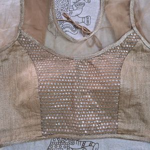 Golden Padded Sequence Blouse