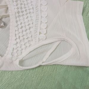 Beautiful Off White Colour Top With Pearls Work