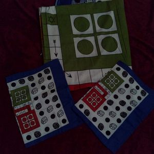 New ludo cotten double bed sheet with two pillows