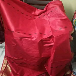 A Beautiful Tomato Red Saree