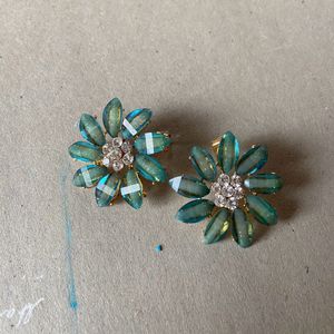 Flower Earring With Stones