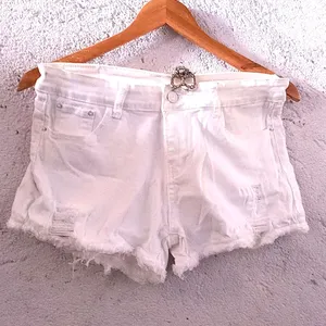 white distressed shorts 🤍