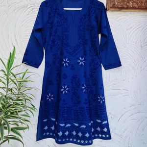 Chikan Embroidery Short Kurti