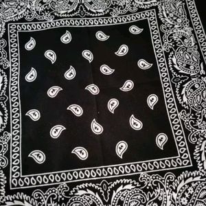 Black printed handkerchief