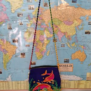 Handmade Emb Sling Bag For Girls