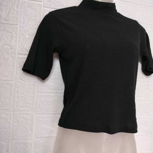 Black High Neck Top