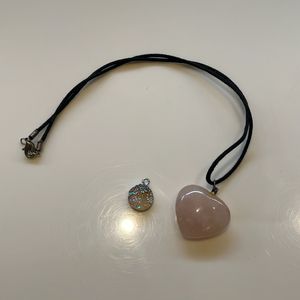 Pink Crystal Necklace + Cute Free Reflective Charm