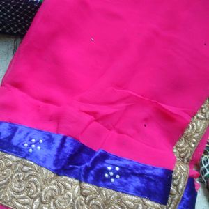 Hot Pink Saree