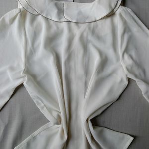 New Korean Shoulder Off-white Cute Shirt