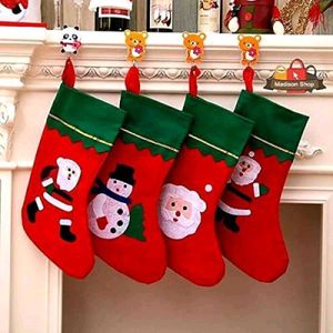 New Santa Socks 4 Pc For Christmas Tree Stocking