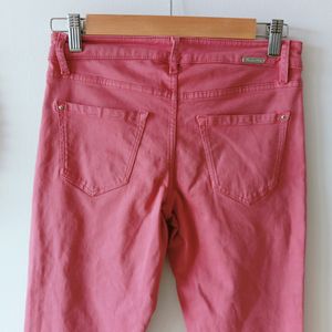 Massimo Dutti Pink Slim Fit Jeans From Italy