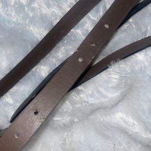 Set Of 2 Women Belts Black And Brown