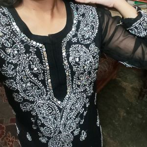 Chikinkari Mirror Work Kurta