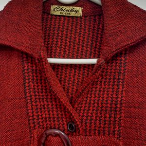 DEAL 🔥 Maroon V Neck Warm Sweater For Women