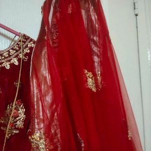 Velvet Bridal Lehenga Very Heavy Work With Dupatta