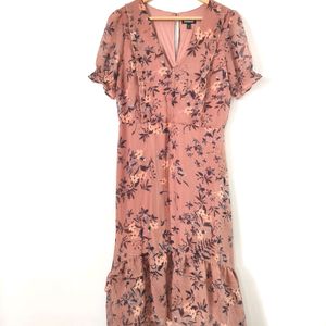 Brown Printed Dress ( Women)