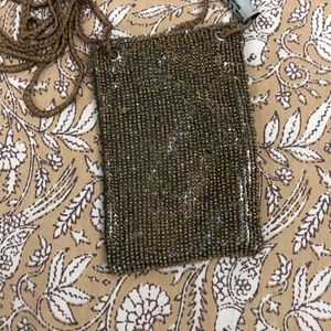 Gold Mobile Holder Sling Bag