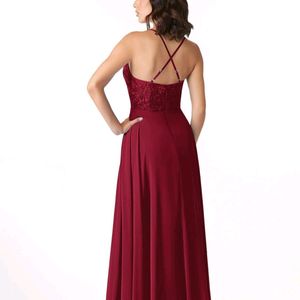 Maroon Lace Chiffon Gown