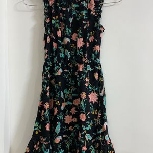 Floral Black Frock For 8-10 Year Old Girls