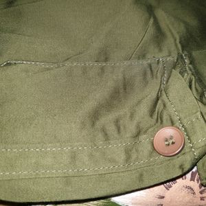 Olive Green Casual Wear Mens Poly Silk Shorts