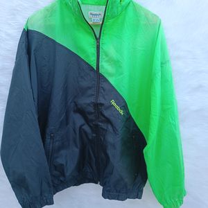 Reebok green loose oversized windbreaker