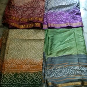 brand new chanderi silk golden border & फॉल saree