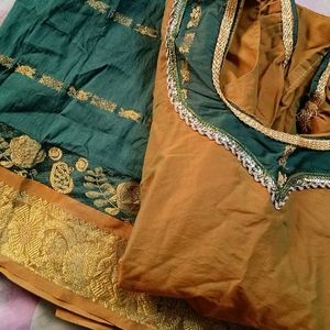 Pattu Pavadai With Stitched Lining Silk Cotton Blo