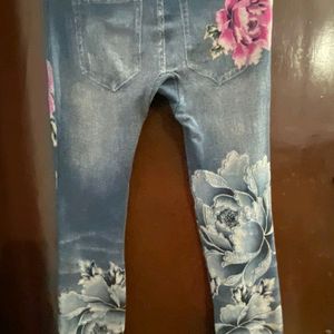 women printed jeggings stretchable