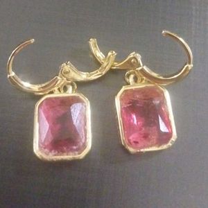 Red Stone Dangler Earrings