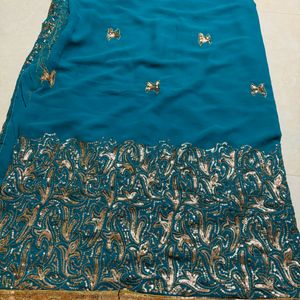 worked saree