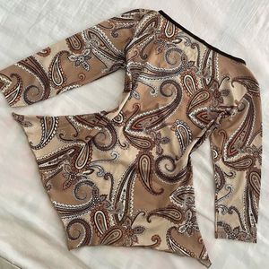 Vintage Y2K Brown Velvet Border Hankey Top