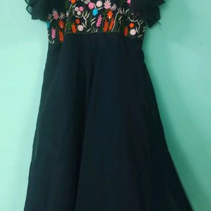 Embroidered Floral Pattern Festive Gown