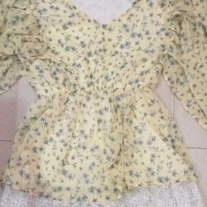 Yellow Georgette Top